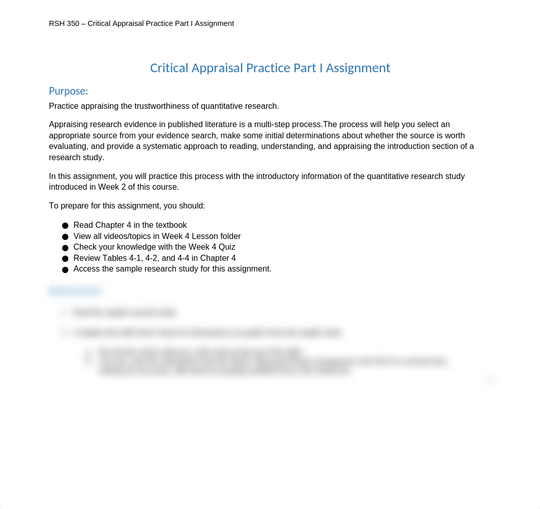 RSH 350_Critical Appraisal Practice Part I Assignment.docx_dqb9hkbs9jc_page1