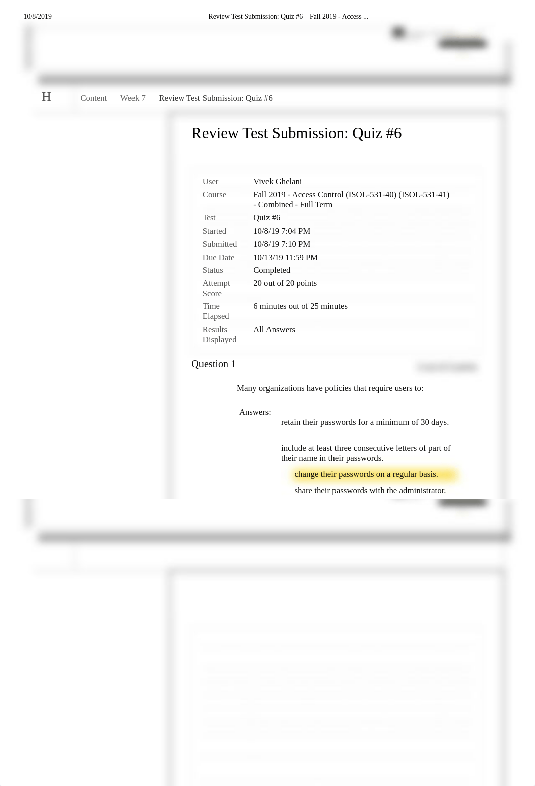 Review Test Submission_ Quiz #6 - Fall 2019 - Access .._.pdf_dqbc6vmtq3j_page1