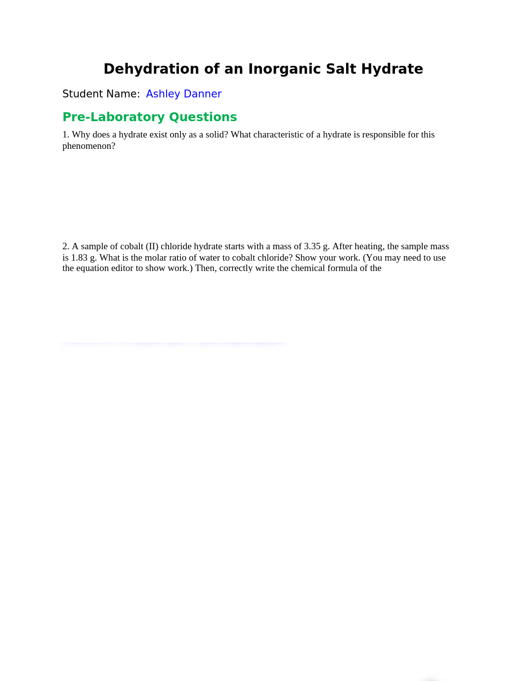 Dehydration of an Inorganic Hydrate Lab Report (2018 Fall).docx_dqcg2o9549j_page1