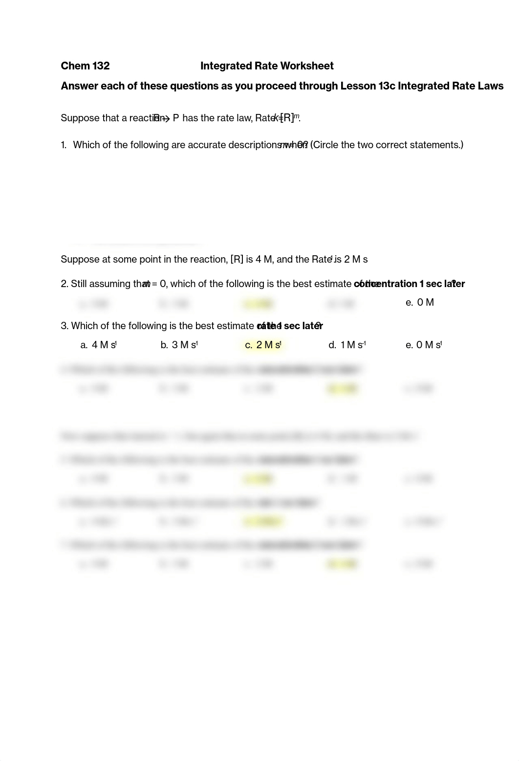 C132 L13c Integrated Rate Law Worksheet.pdf_dqcuzvnuw7e_page1