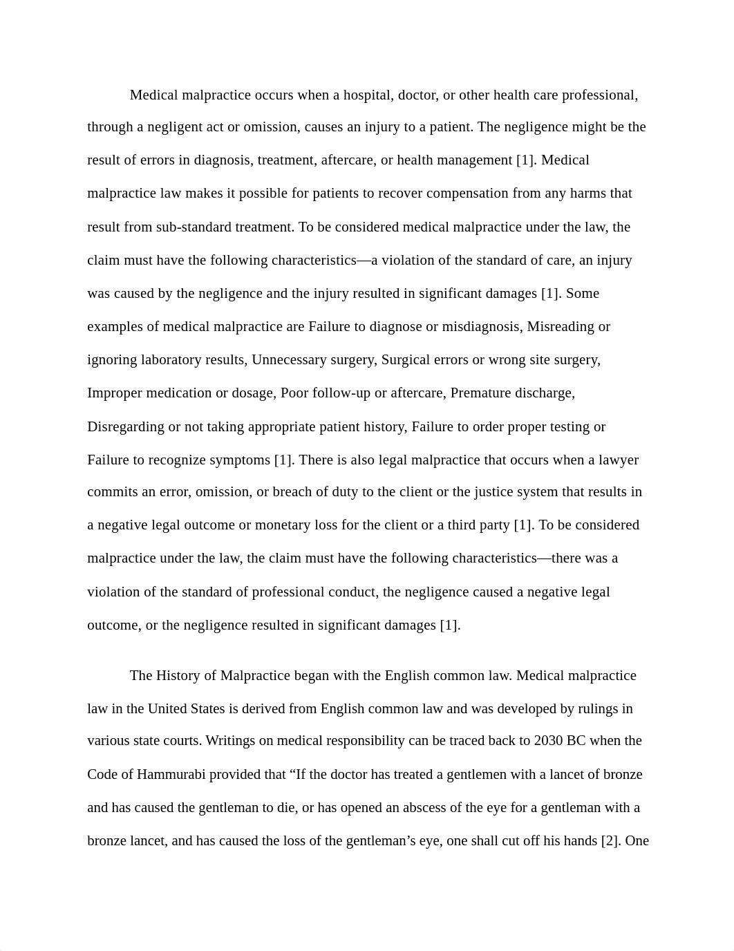 Final Paper Malpractice and Negligence in Healthcare - Kennedy J.docx_dqd5c7dk494_page2