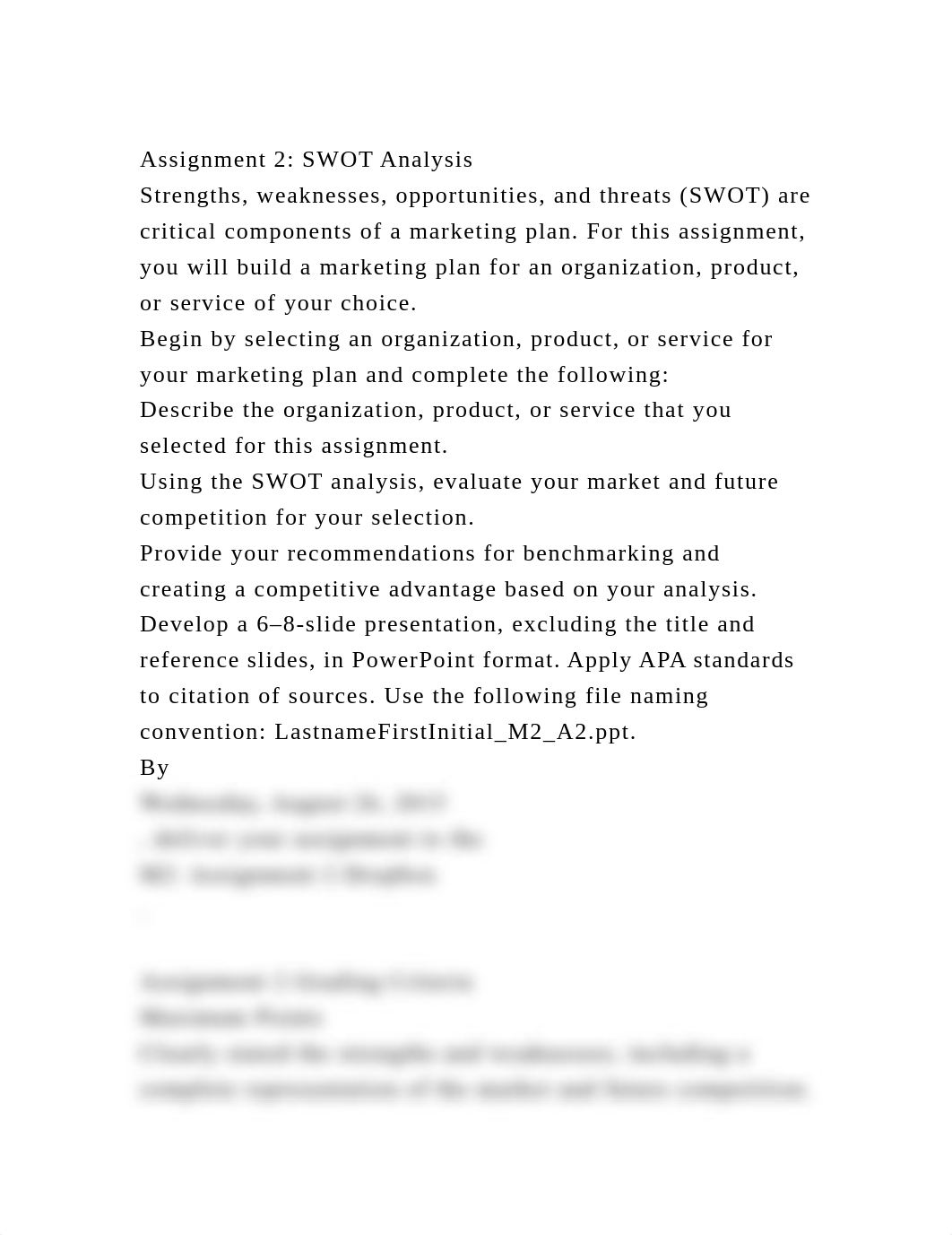 Assignment 2 SWOT AnalysisStrengths, weaknesses, opportunities, a.docx_dqd6l68sc6b_page2