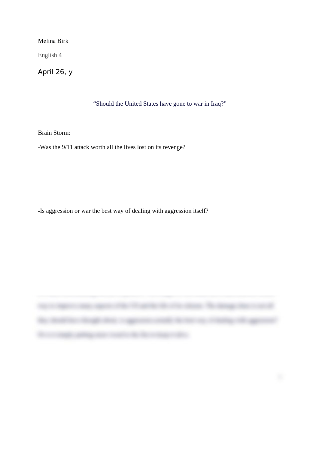 "Should the United States have gone to war in Iraq?" .docx_dqdkxc5835p_page1