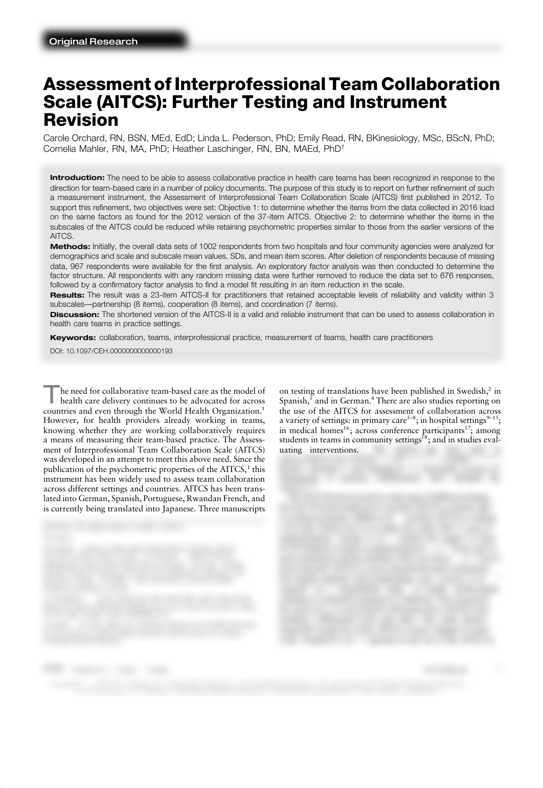 Assessment of Interprofessional team Collaboration scale (AITCS).pdf_dqe6ml4sata_page1