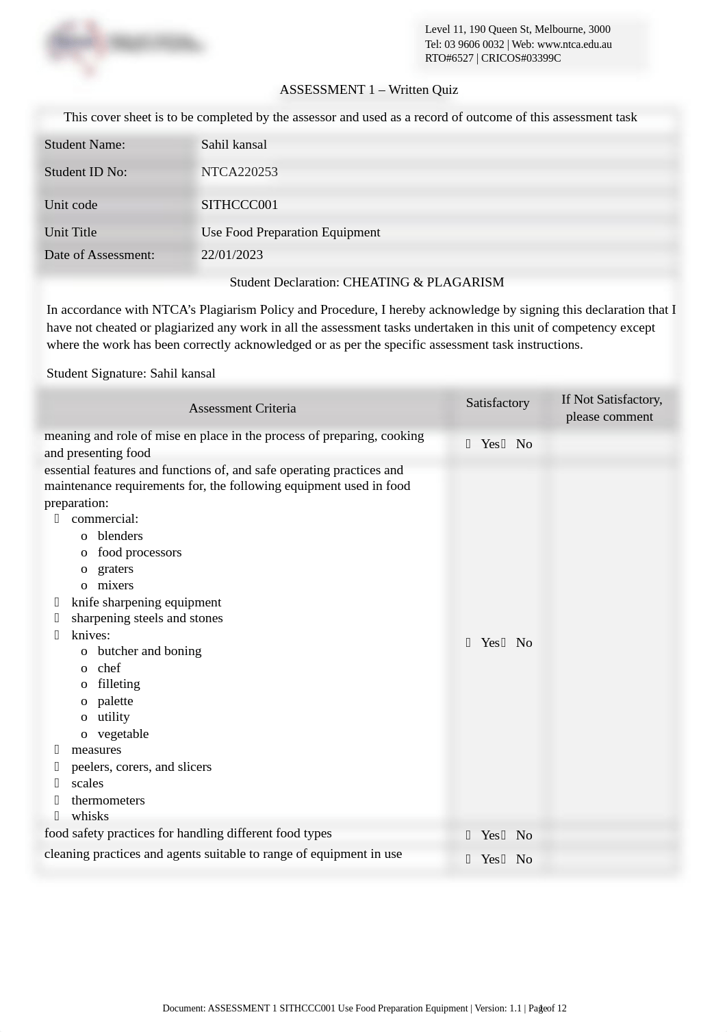 ASSESSMENT 1 SITHCCC001 Use Food Preparation Equipment.docx_dqf5txb9vg0_page1