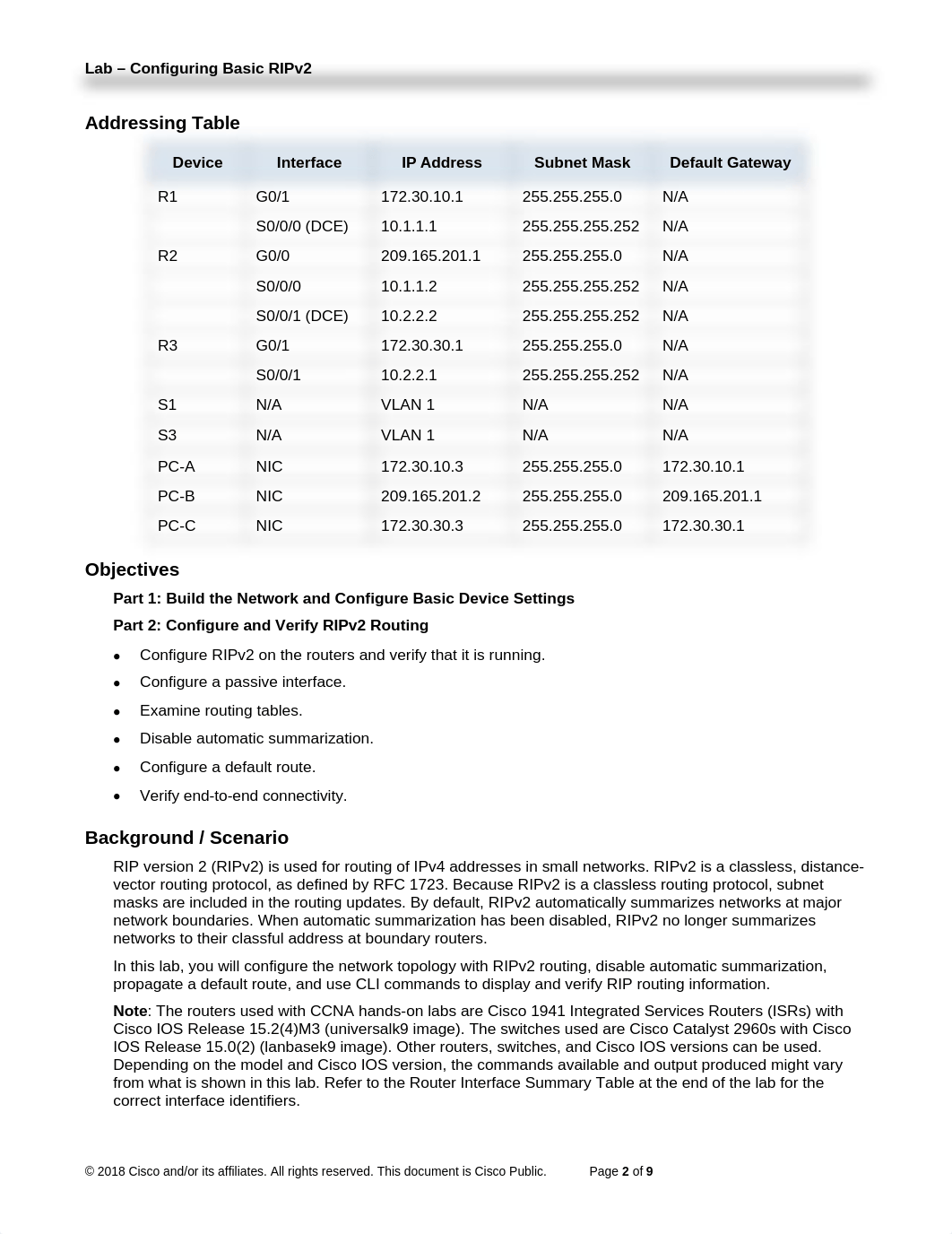 3.2.1.9 Lab - Configuring Basic RIPv2.doc_dqh0ha7agy7_page2