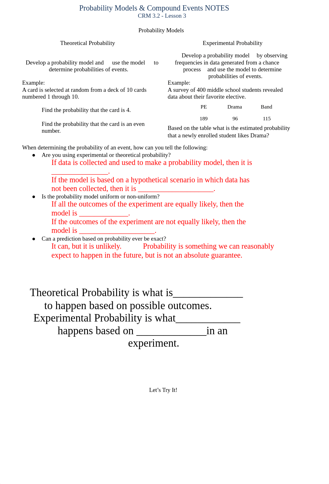 Probability Models & Compound Events NOTES (lesson 3).docx_dqh22hw51uq_page1