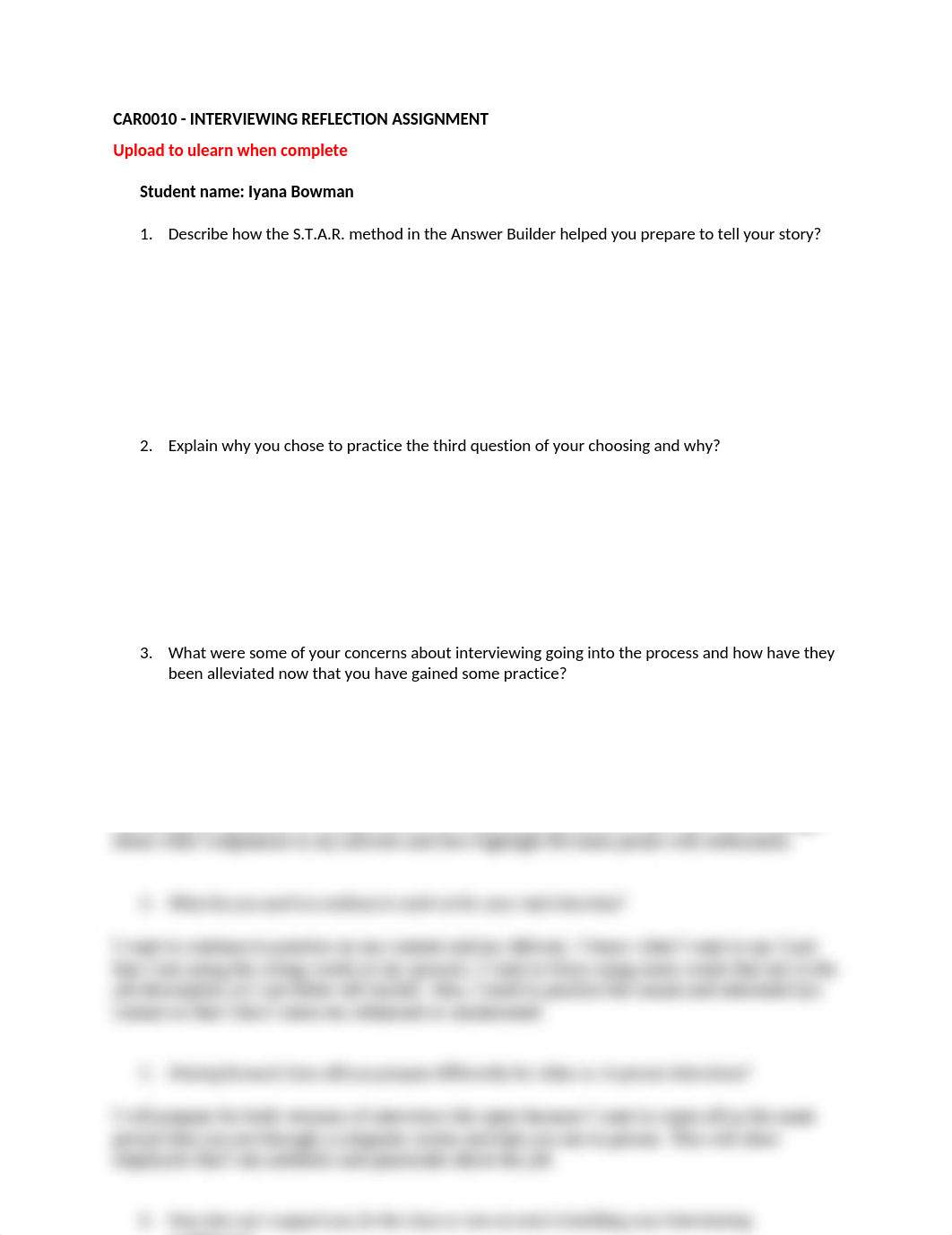 CAR0010 Career Management Interviewing Reflection Assignment.docx_dqho1sjzqvu_page1