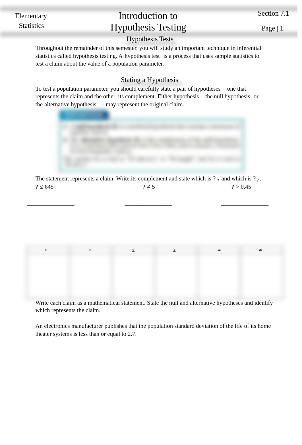 Section 7.1 Introduction to Hypothesis Testing.pdf_dqikptan1wi_page1