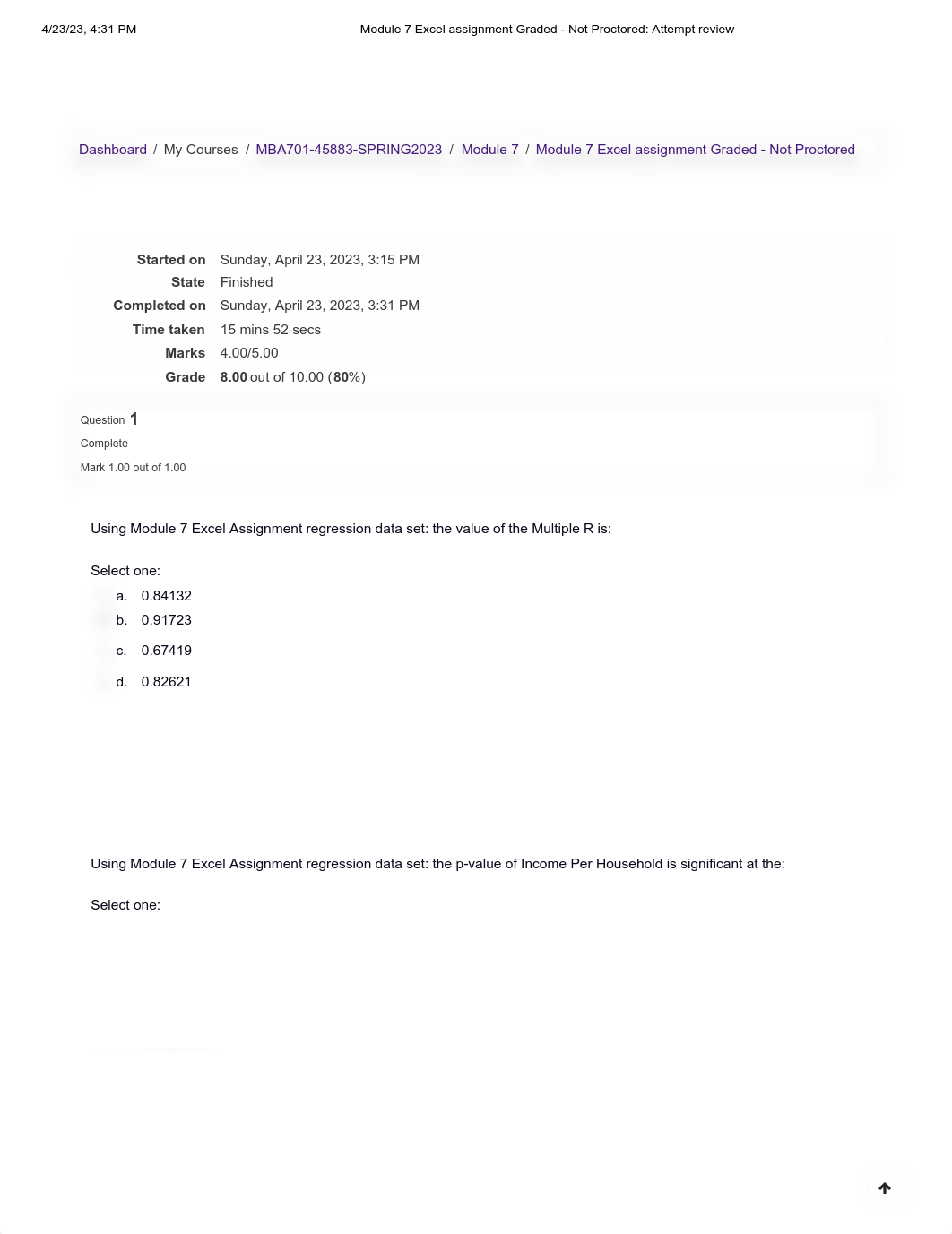 Module 7 Excel assignment Graded - Not Proctored_ Attempt review.pdf_dqin35jeuhs_page1