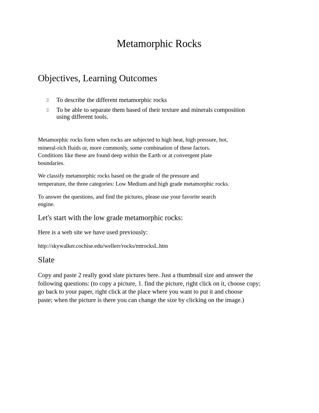 Ryan smith Metamorphic Rock lab.docx_dqj07uppj7x_page1