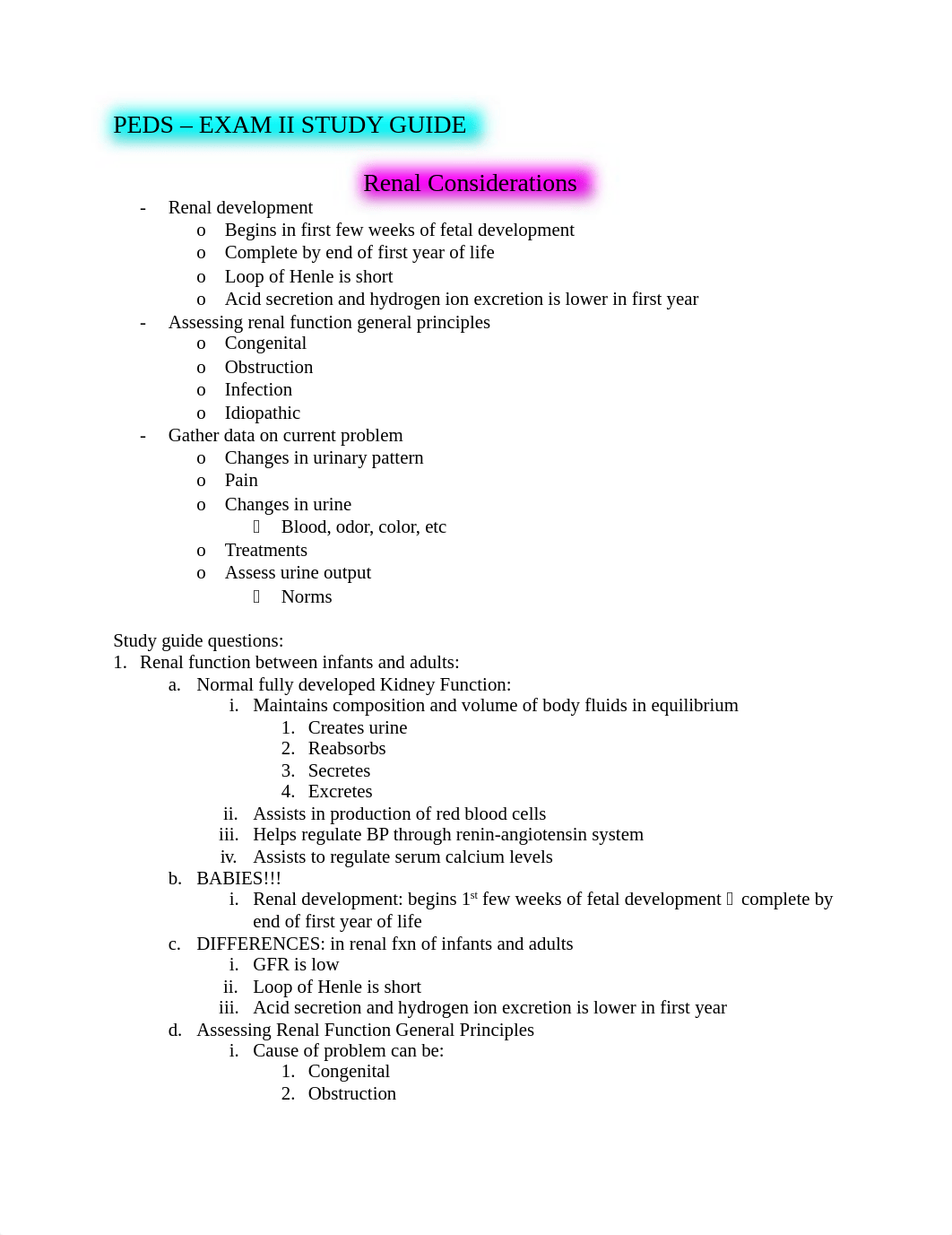 exam II study guide PEDS.docx_dqj8sza53lg_page1