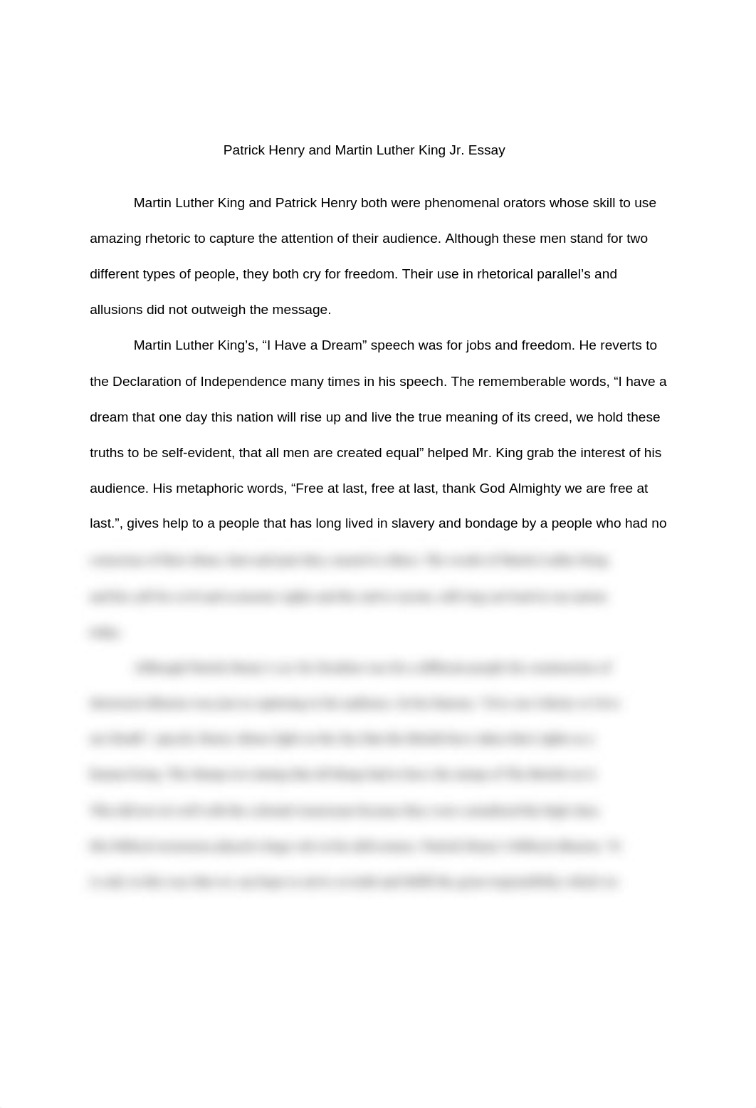 martin luther king jr and patrick henry speech comparison.docx_dqjfpfsl9zf_page1