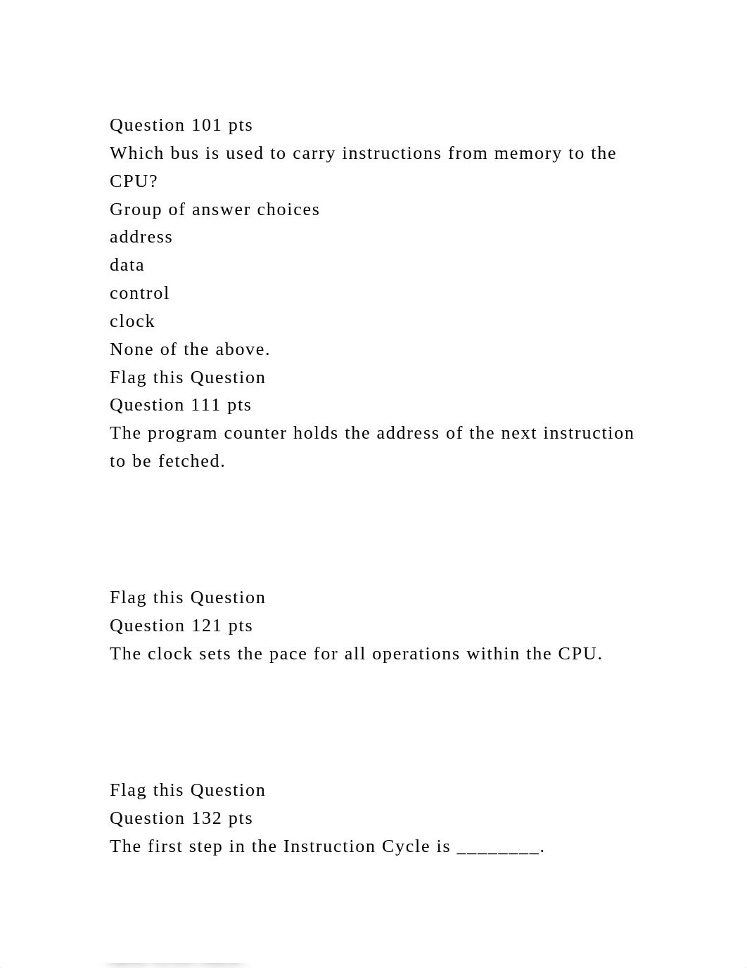 Question 101 ptsWhich bus is used to carry instructions from memor.docx_dqkdt0yznkf_page2