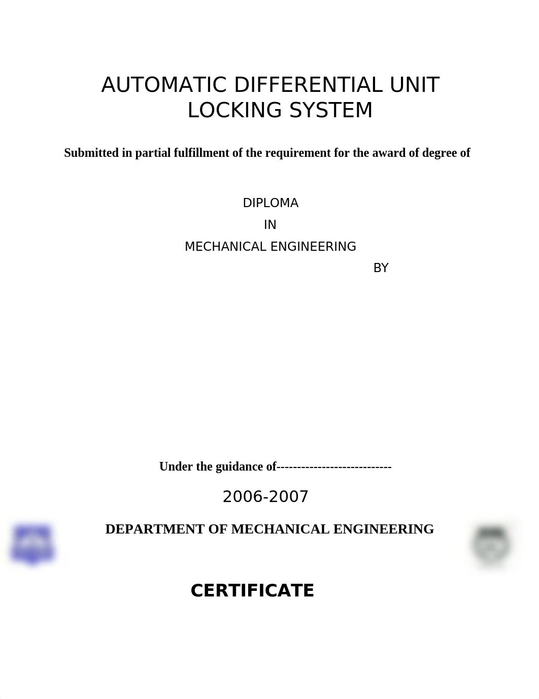 REPORT - AUTOMATIC DIFFERENTIAL UNIT LOCKING SYSTEM_dqkfhotu8y6_page1