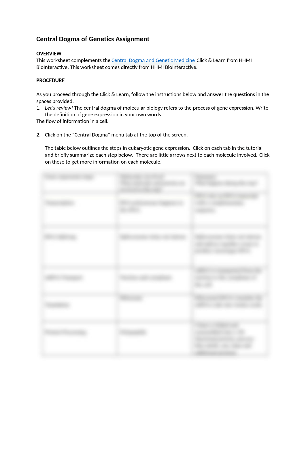 Lab Assignment_Ch 14 HHMI Central Dogma of Genetic Medicine.docx_dqkfr2j5hvz_page1