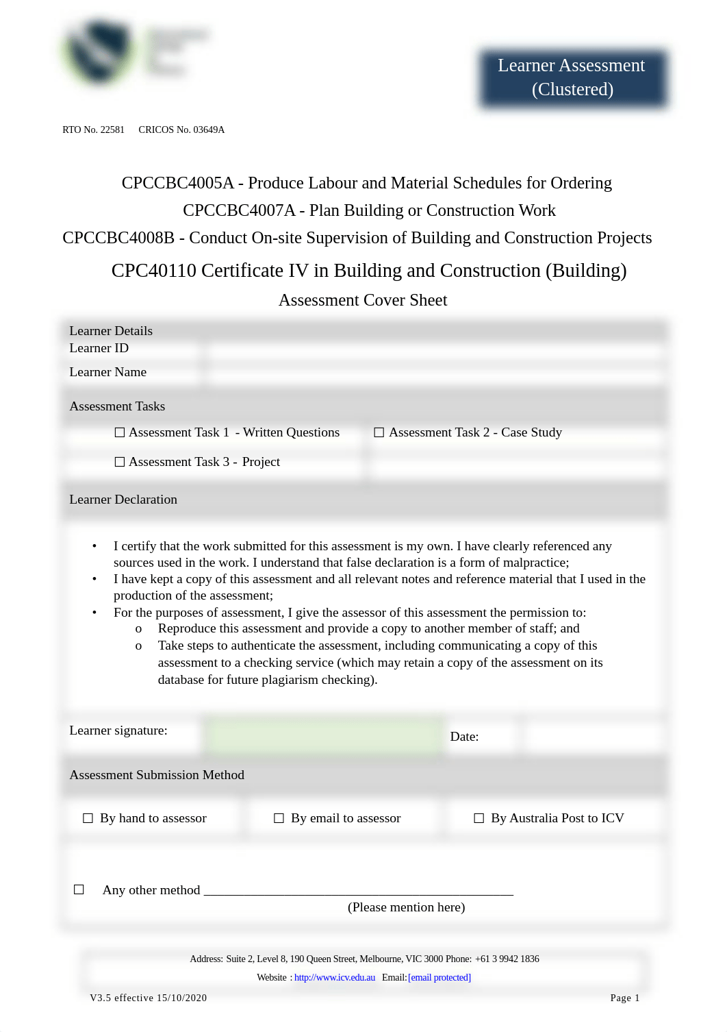 CPCCBC4005A, CPCCBC4007A and CPCCBC4008B - Learner Assessment  V3.5.docx_dqlbtb5b14p_page1