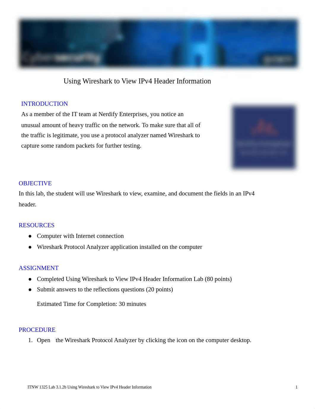 ITNW 1325 Lab 3.1.2b Using Wireshark to View IPv4 Header Information.docx.pdf_dqmh5nufpqn_page1