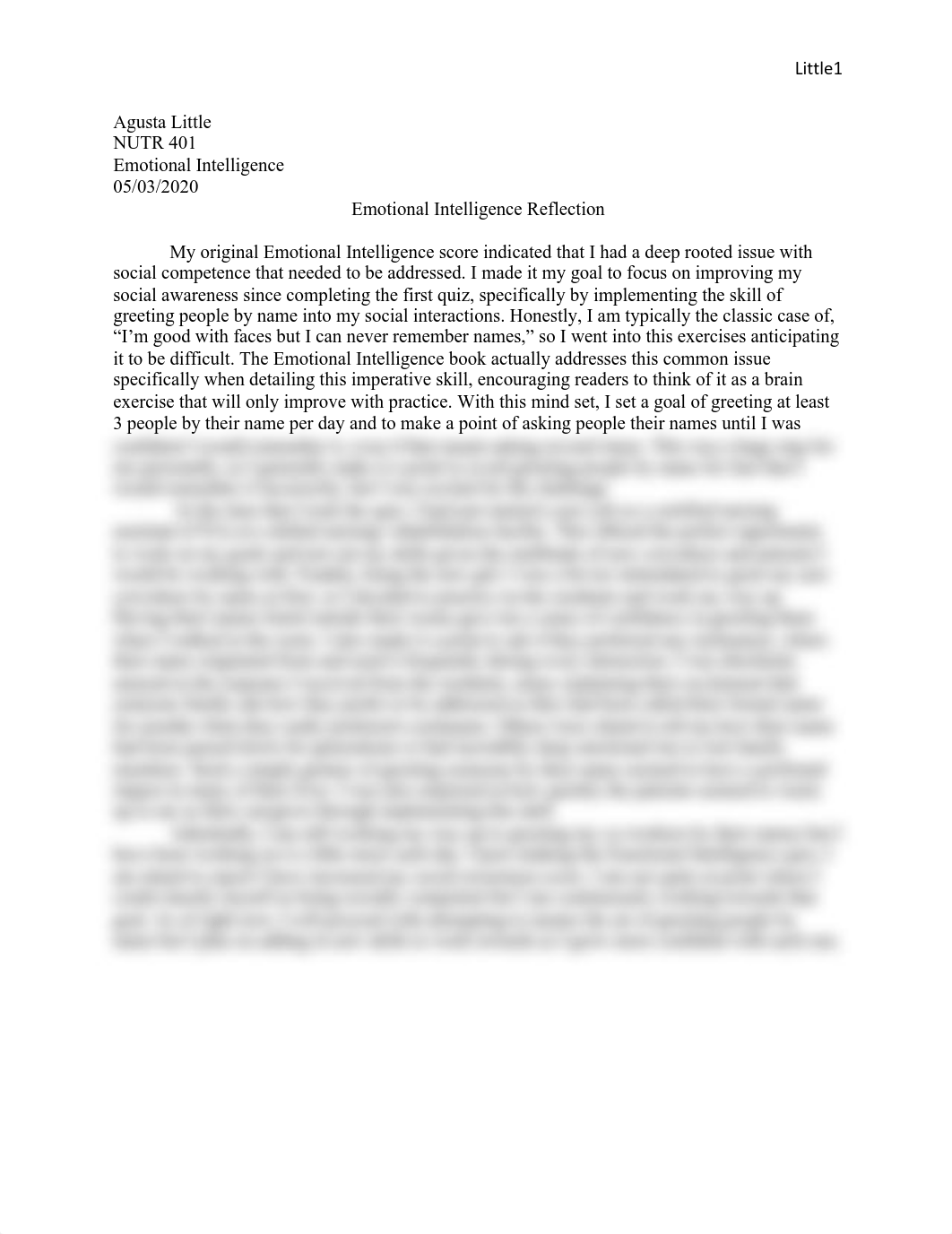 NUTR 401 Emotional Intelligence Reflection.pdf_dqmiqoufde5_page1