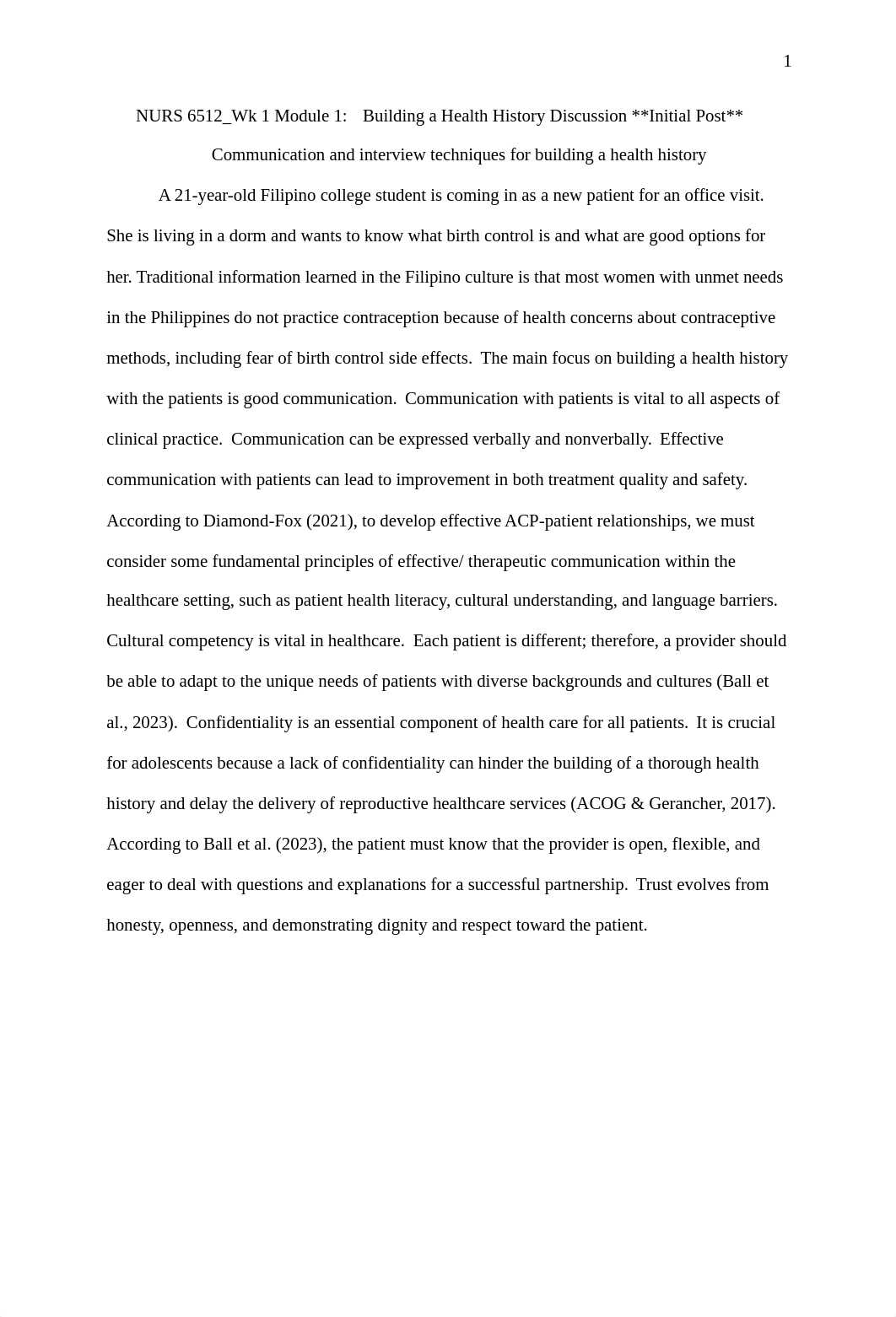 NURS 6512_Wk 1 Module 1-  Building a Health History Discussion --Initial Post-- - Aug. 30 @ 9_11 pm._dqmnxalz1zb_page1