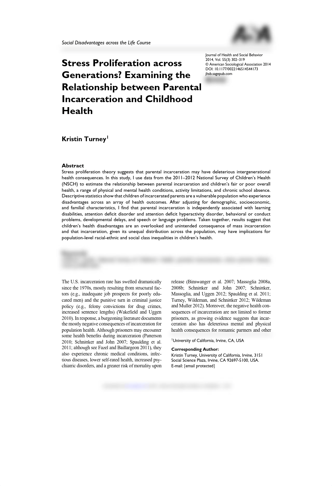 Turney, Stress Proliferation Across Generations-The Relationsahip Between Parental Incarceration and_dqn2zp1iq0p_page1