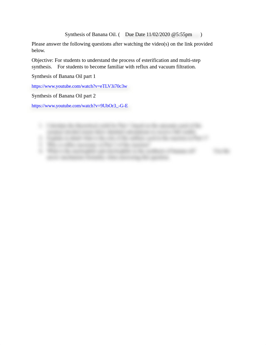 Synthesis of Banana Oil Experiment.docx_dqnbpjsdbec_page1