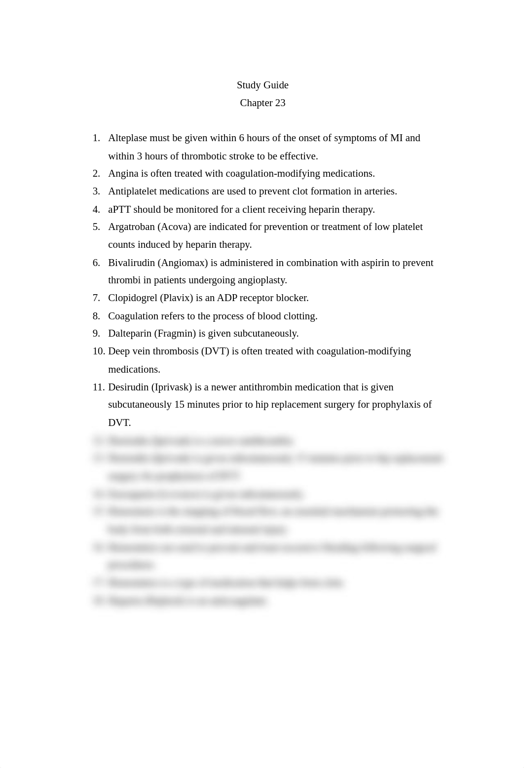 2016 Spring Nursing 264 Chapter 23 Study Guide Drugs for Coagulation Disorders_dqng88oetwn_page1