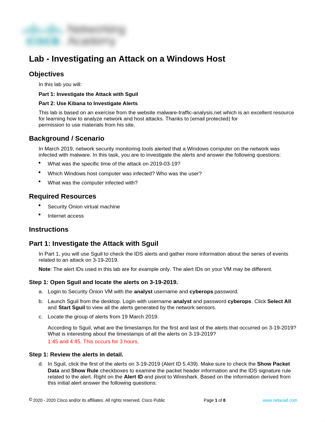 27.2.16 Lab - Investigating an Attack on a Windows Host zach.docx_dqngq2kd8es_page1