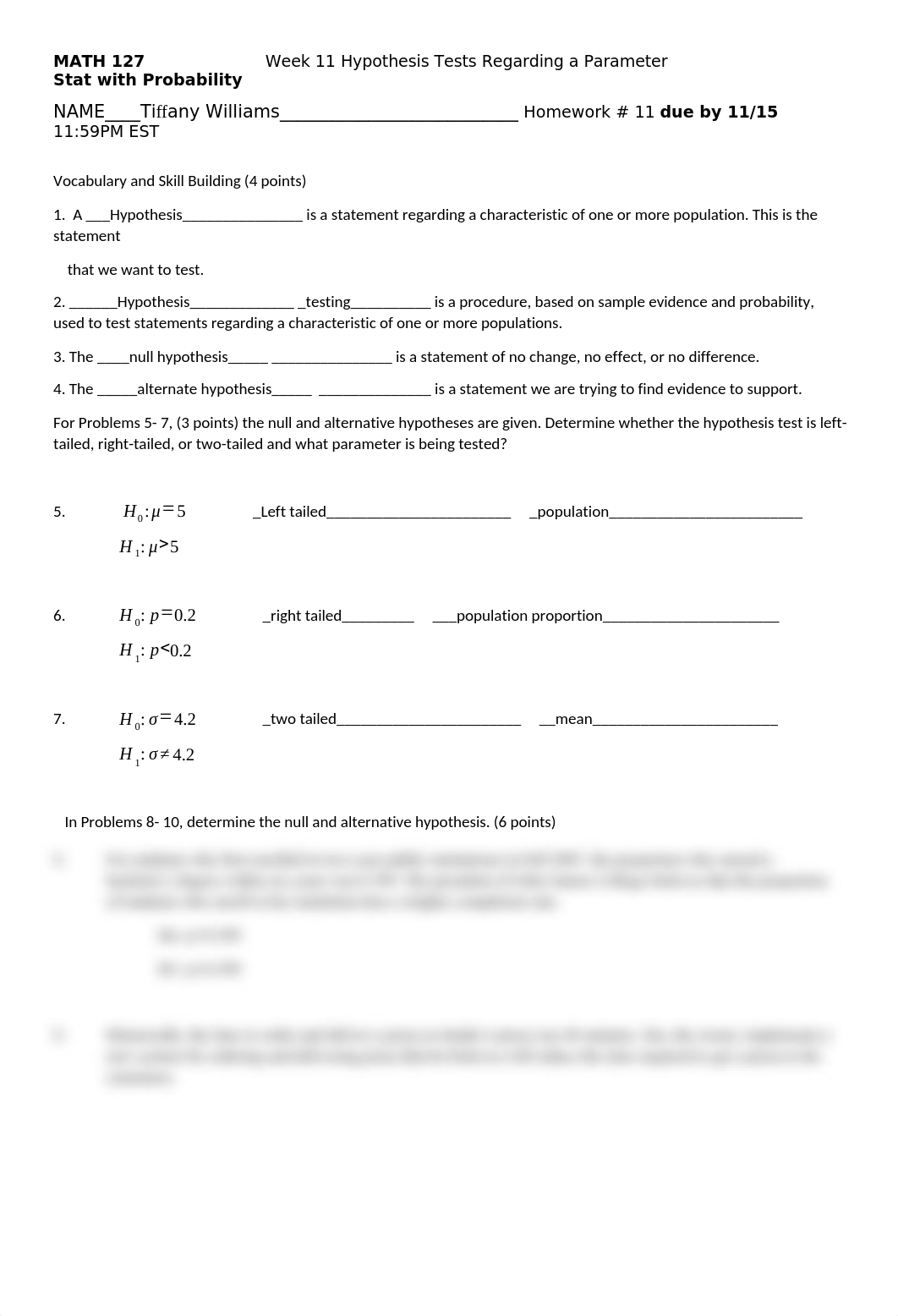 MATH 127 Week 11 HOMEWORK Hypothesis Tests Regarding a Parameter(1).docx_dqnhj157uok_page1