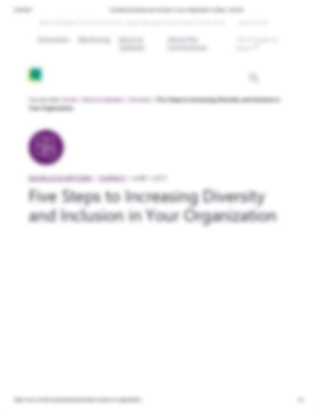 Increasing Diversity and Inclusion in your Organizaion 5 Steps, SMART.pdf_dqnwffvq7jd_page1