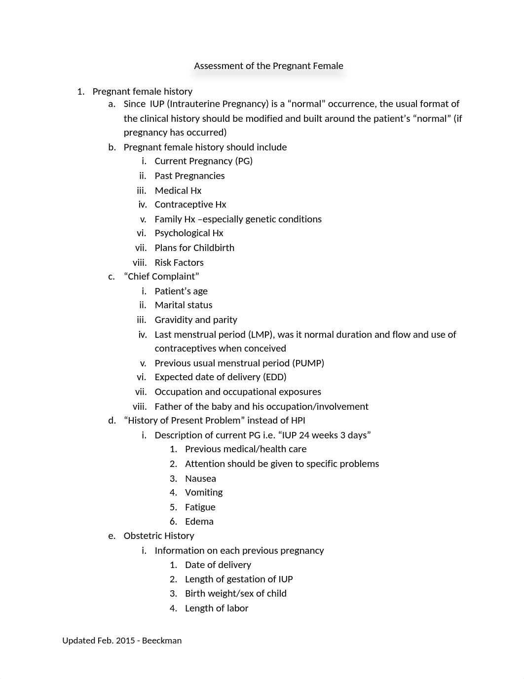 N674 - Samuel Merritt Faculty. Assessment of the Pregnant Female.docx_dqoc02lprao_page1