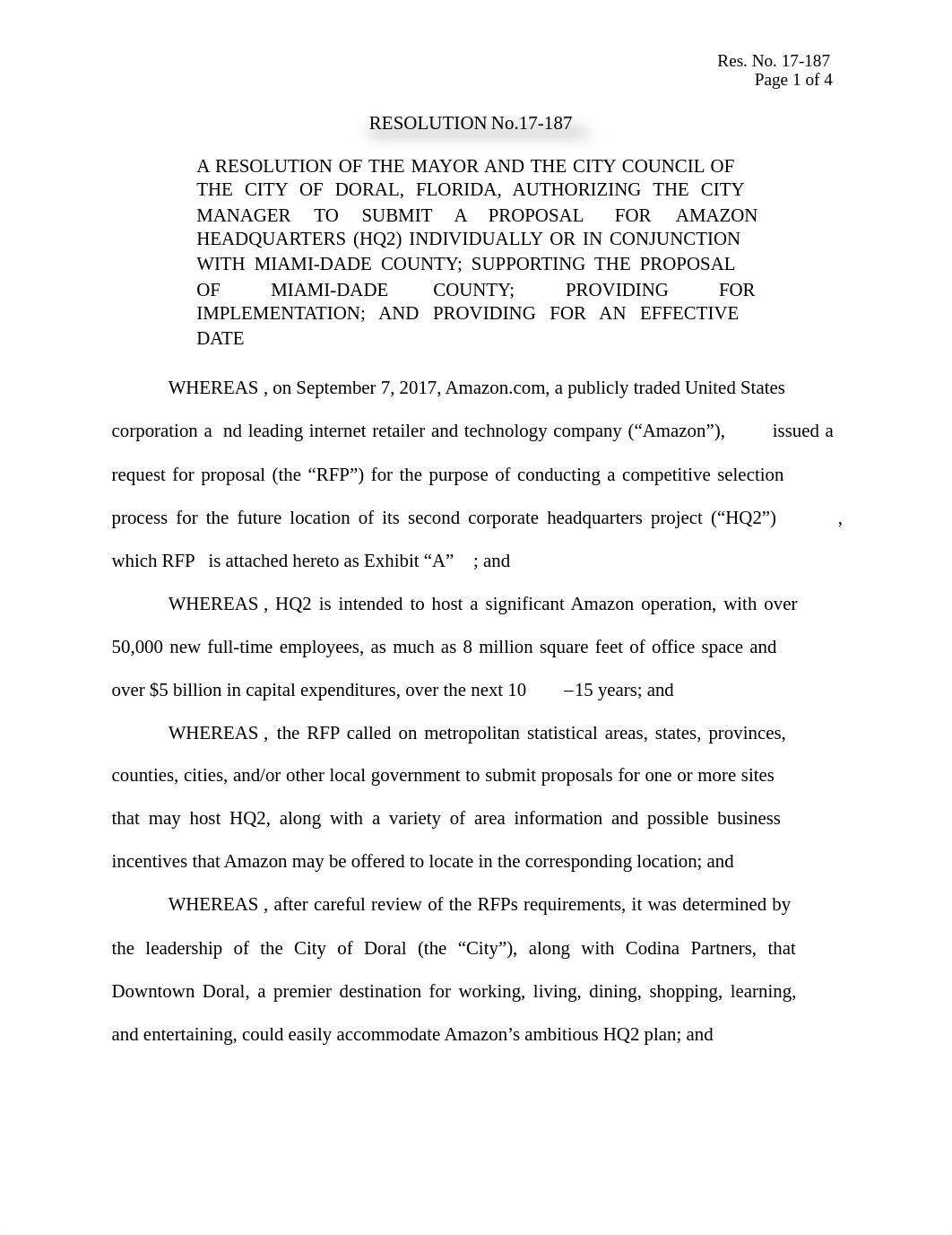 Res. No. 17-187 Authorizing Amazon HQ2 Bid.pdf_dqopb9t1ypd_page1