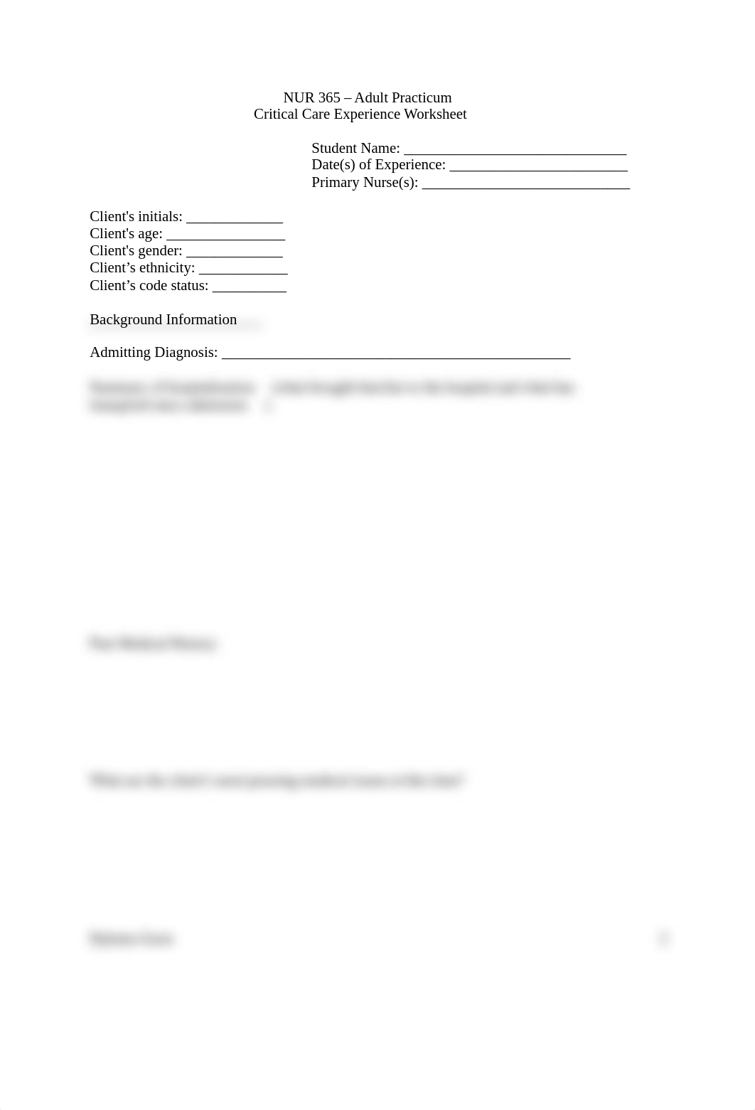 NURS 365 Critical Care Experience Worksheet F14doc_dqpa81wfr7m_page2