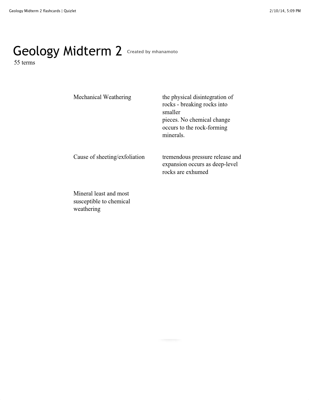 Geology Midterm 2 flashcards | Quizlet_dqpcl53lpug_page1