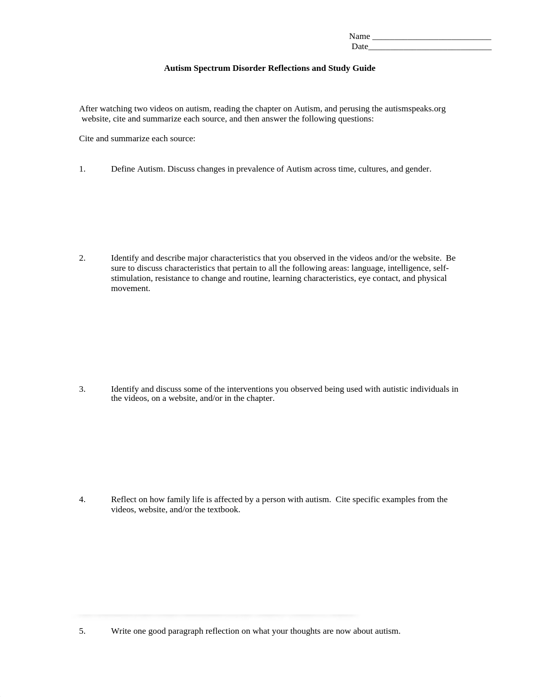 Autism Spectrum Disorder Reflection and Study Guide.docx_dqpm0k6blo8_page1