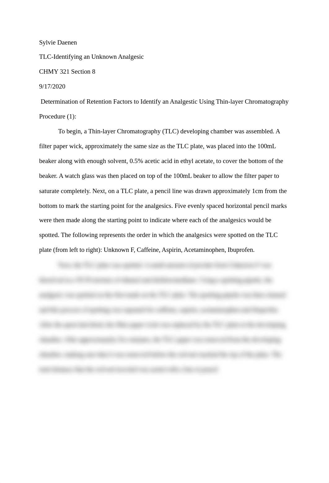 TLC-Identifying_an_Unknown_Analgesic_Lab_Report_Sylvie_Daenen_dqpt5nfa9tz_page1