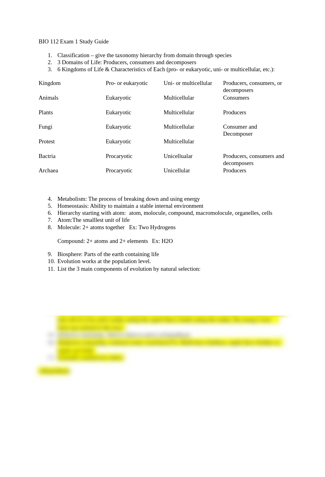 BIO 112 Exam 1 Study Guide.docx_dqptmnhxojg_page1