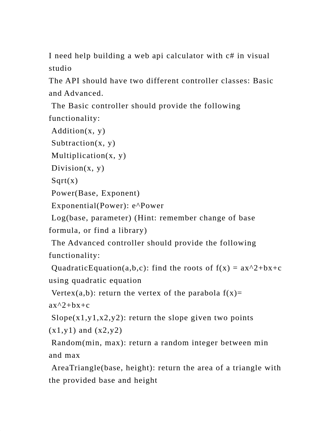 I need help building a web api calculator with c# in visual studio.docx_dqq372ewxpw_page2