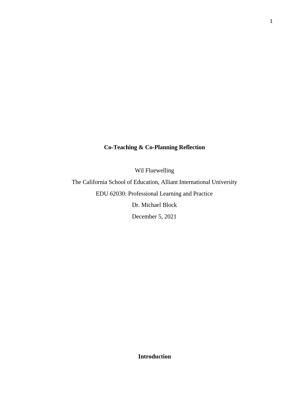 EDU62030-52 Week 7 - Assignment_ Co-teaching, Co-Planning & Classroom Management Reflection Paper.do_dqqjsu0ve0w_page1