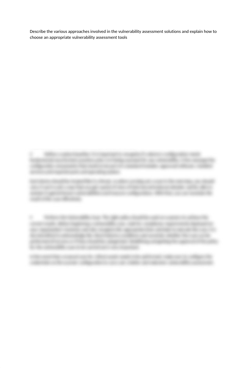 Describe the various approaches involved in the vulnerability assessment solutions and explain how t_dqrbbkczvrp_page1