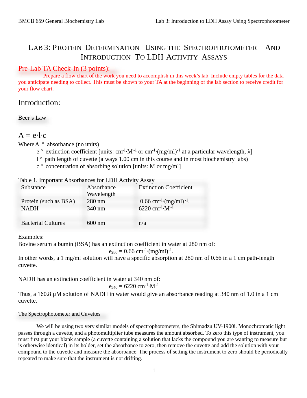 Lab 3 Spectrophotometry Lab Protocol with LDH Assays.pdf_dqsvigj9kak_page1