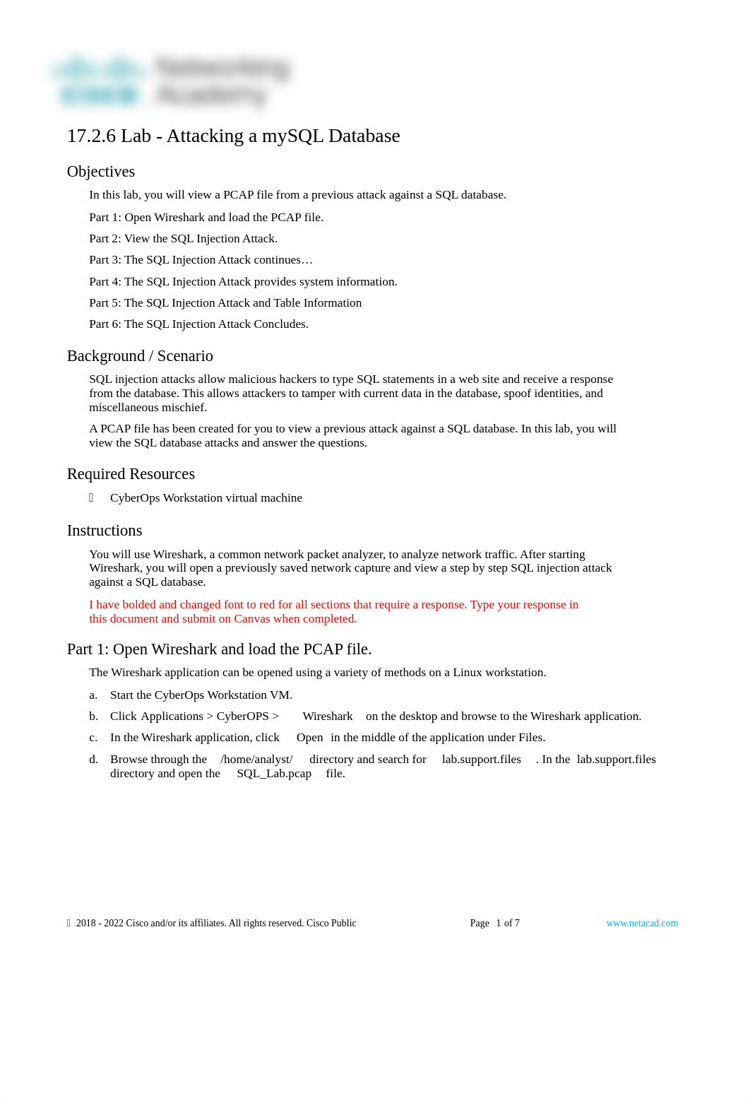 17.2.6 Lab - Attacking a mySQL Database.docx_dqt1xia309z_page1