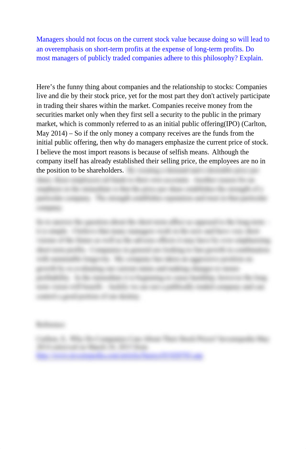 Managers should not focus on the current stock value because doing so will lead to an overemphasis o_dqtepixvu73_page1