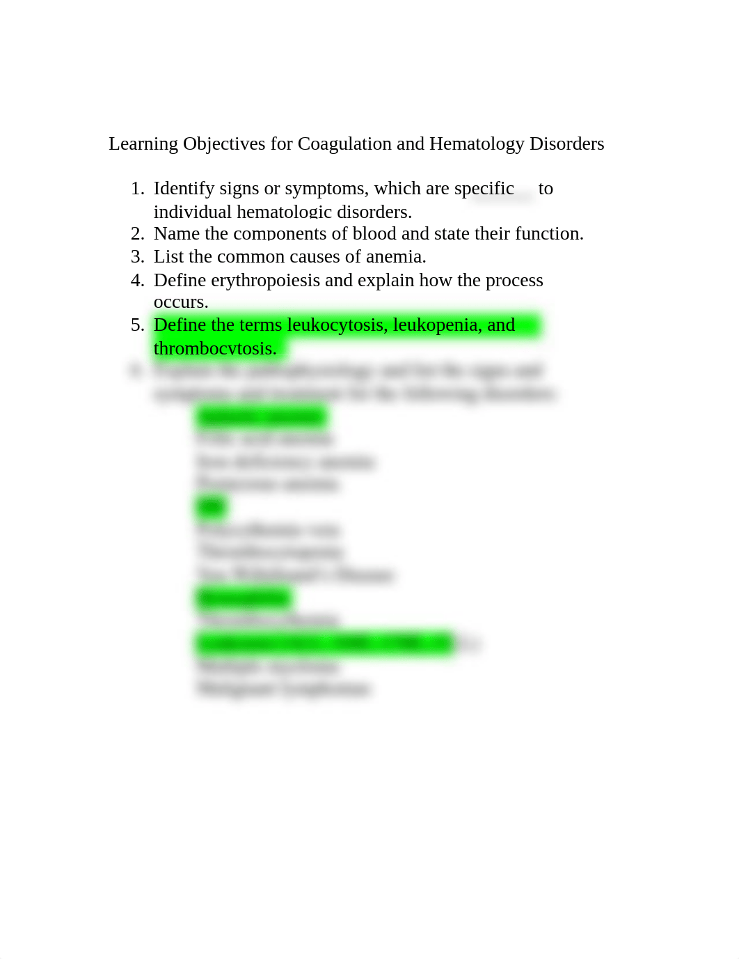 Learning Objectives for Coagulation and Hematology Disorders.docx_dqteq9olnq6_page1