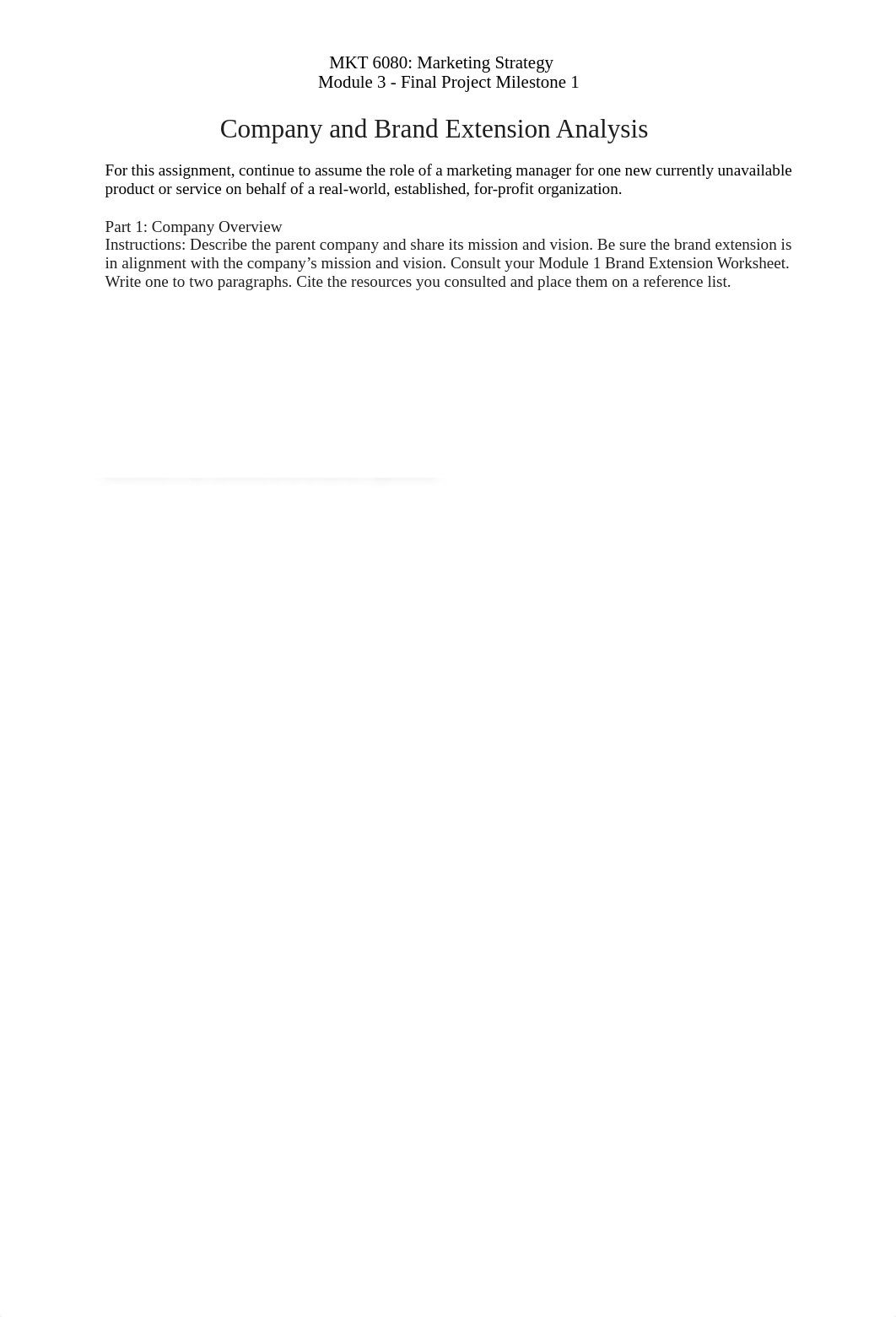 Milestone 1 MKT 6080 Brand Extension Worksheet Final Milestone 1.pdf_dqtm4oe9g6j_page1
