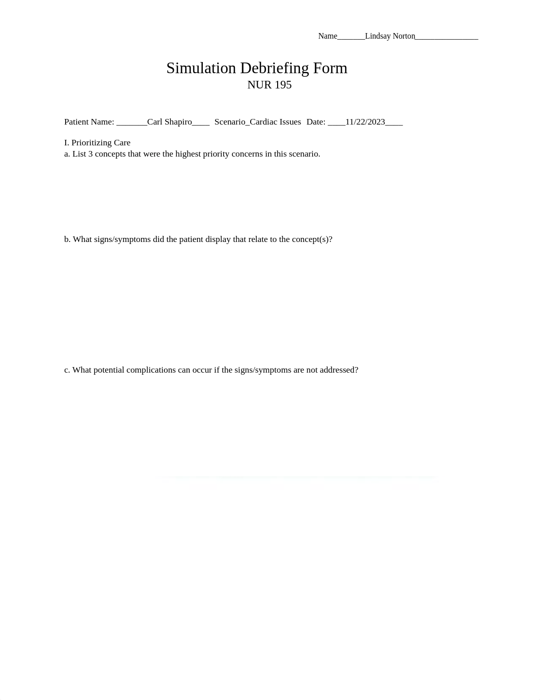 NUR 195 Simulation Debriefing Form Carl Sharpio.docx_dqttofzm1qj_page1