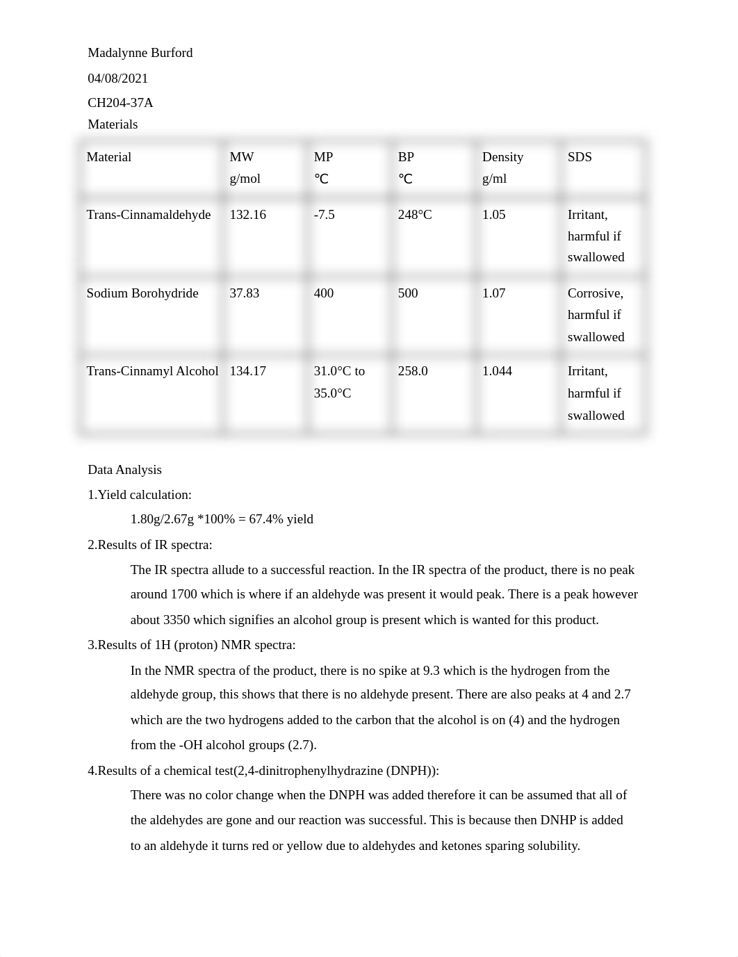 Virtual Lab #5 Reduction of Carbonyl Synthesis of trans-Cinnamyl Alcohol notebook.docx_dqtwqj2u637_page2