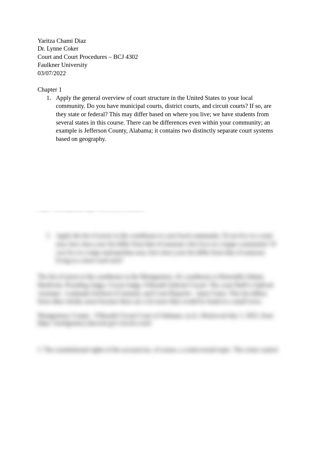 Week One Review Questions - Courts and Courtroom Procedure.docx_dqtzlm231j1_page1