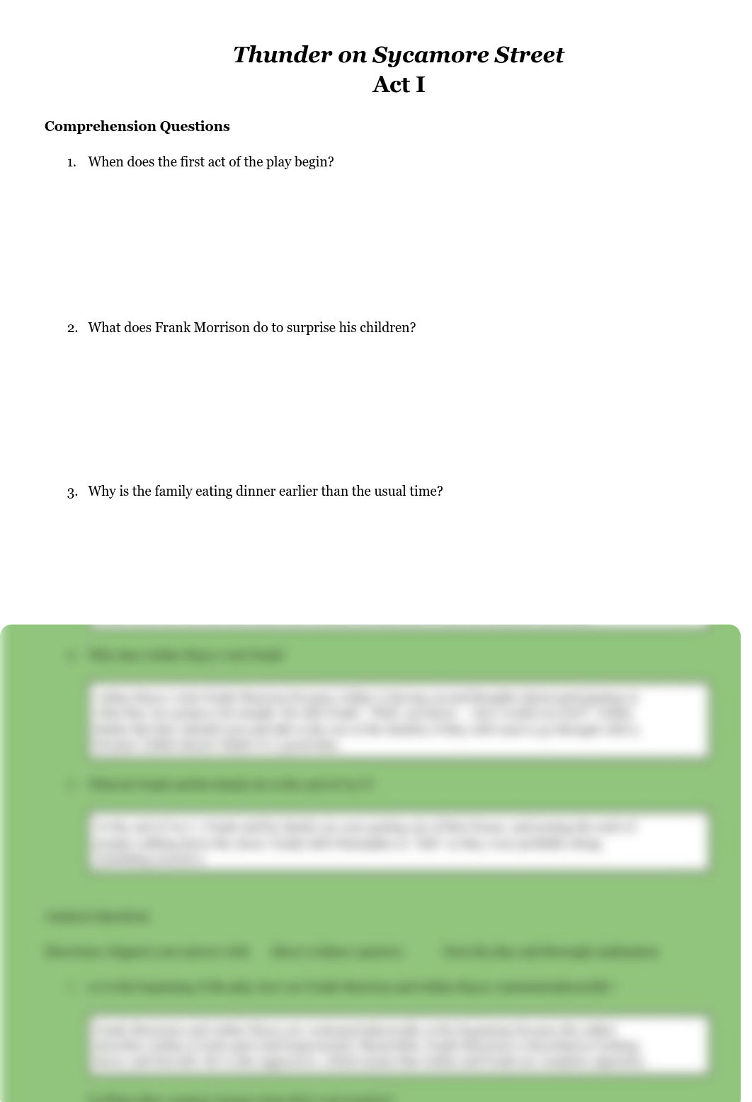 Thunder on Sycamore Street - Comprehension and Analysis Questions Sofia Mis.pdf_dqu6xdgmj29_page1