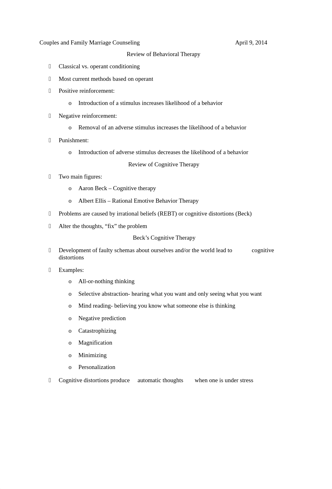 Review of Behavioral and Cognitive Therapy Notes_dqudyq6i09u_page1